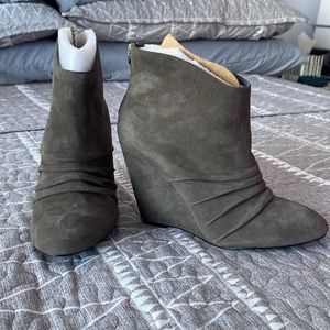 BCBGeneration Suede Gray Boot Wedges